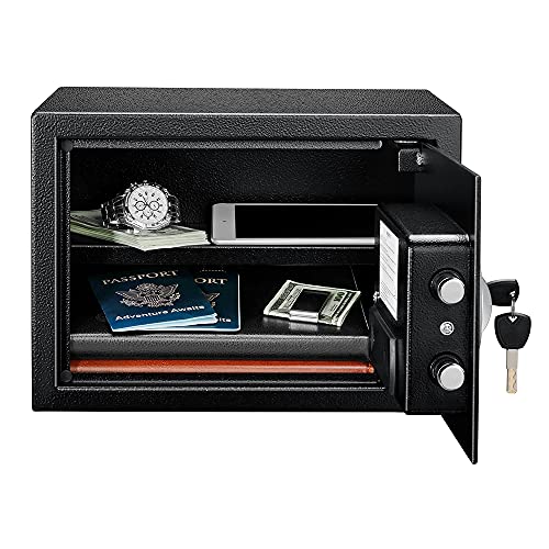 Amazon Basics Steel Security Safe and Lock Box with Electronic Key...