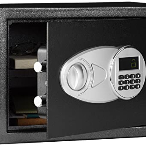 Amazon Basics Steel Security Safe and Lock Box with Electronic Key...