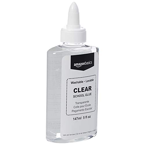 Amazon Basics Washable Liquid School Glue, 5 oz Bottle, Clear, 12-...