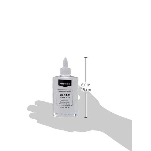Amazon Basics Washable Liquid School Glue, 5 oz Bottle, Clear, 12-...