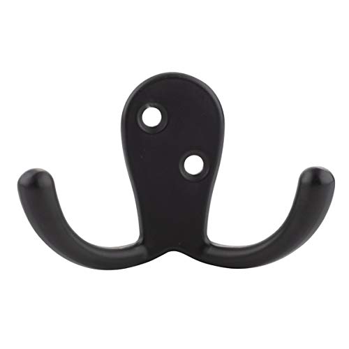Amazon Basics Zinc Robe Hook - Flat Black, 5-Pack
