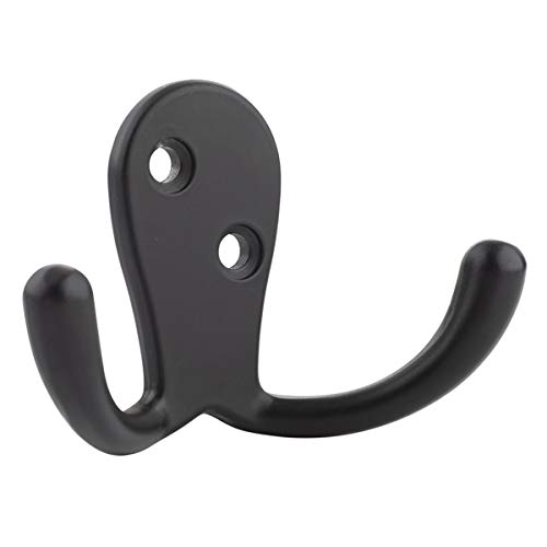 Amazon Basics Zinc Robe Hook - Flat Black, 5-Pack
