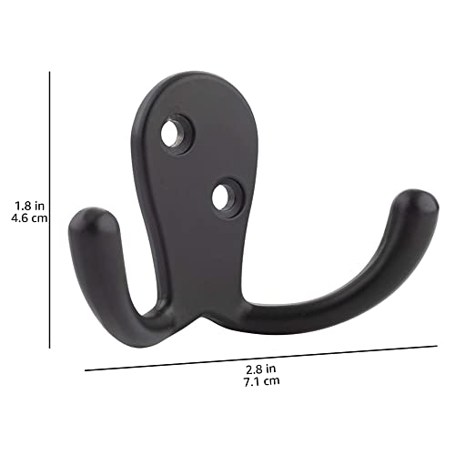 Amazon Basics Zinc Robe Hook - Flat Black, 5-Pack
