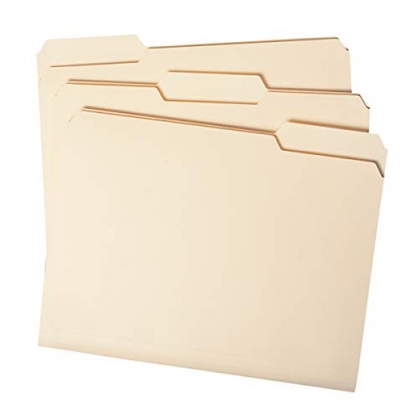 AmazonBasics 1/3-Cut Tab, Assorted Positions File Folders, Letter ...