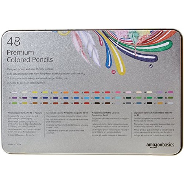 AmazonBasics Soft Core Colored Pencils - 48-Count Set