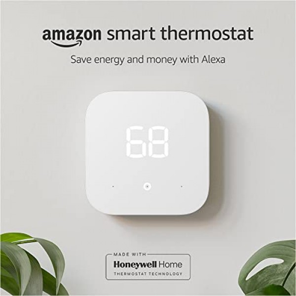Amazon Smart Thermostat – ENERGY STAR certified, DIY install, Work...