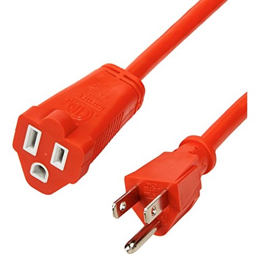 AmazonBasics 16/3 Vinyl Outdoor Extension Cord | Orange, 50-Foot