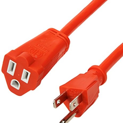 AmazonBasics 16/3 Vinyl Outdoor Extension Cord | Orange, 50-Foot