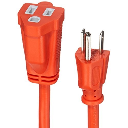 AmazonBasics 16/3 Vinyl Outdoor Extension Cord | Orange, 50-Foot