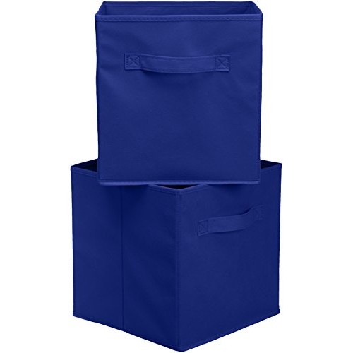AmazonBasics Collapsible Fabric Storage Cubes Organizer with Handl...