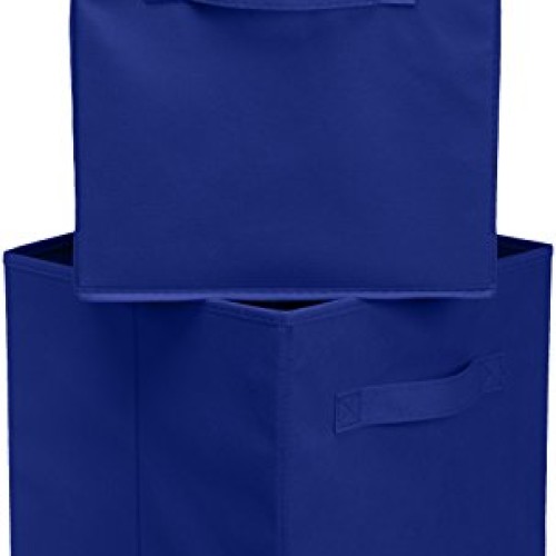 AmazonBasics Collapsible Fabric Storage Cubes Organizer with Handl...