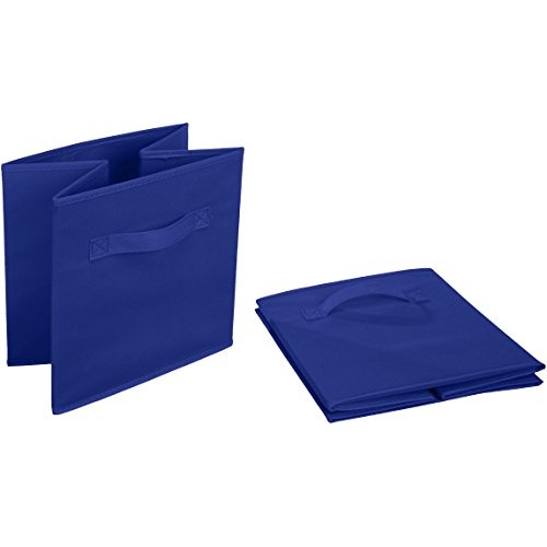AmazonBasics Collapsible Fabric Storage Cubes Organizer with Handl...