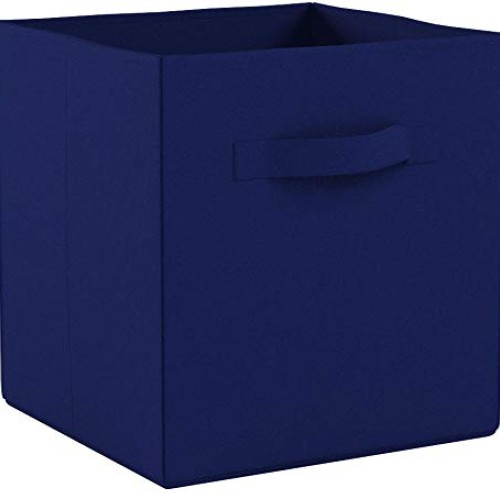 AmazonBasics Collapsible Fabric Storage Cubes Organizer with Handl...