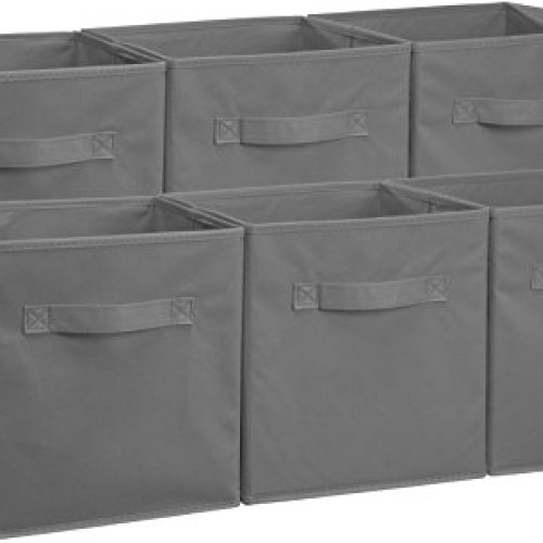 AmazonBasics Collapsible Fabric Storage Cubes Organizer with Handl...