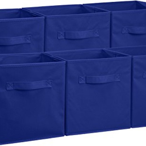 AmazonBasics Collapsible Fabric Storage Cubes Organizer with Handl...