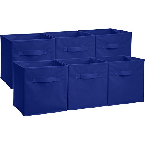 AmazonBasics Collapsible Fabric Storage Cubes Organizer with Handl...