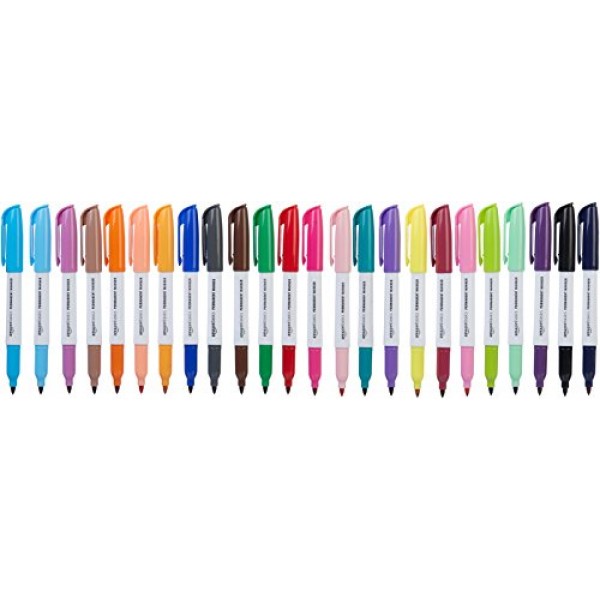 AmazonBasics Fine Point Tip Permanent Markers - Assorted Colors, 2...
