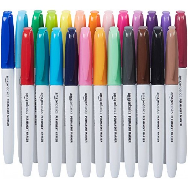 AmazonBasics Fine Point Tip Permanent Markers - Assorted Colors, 2...