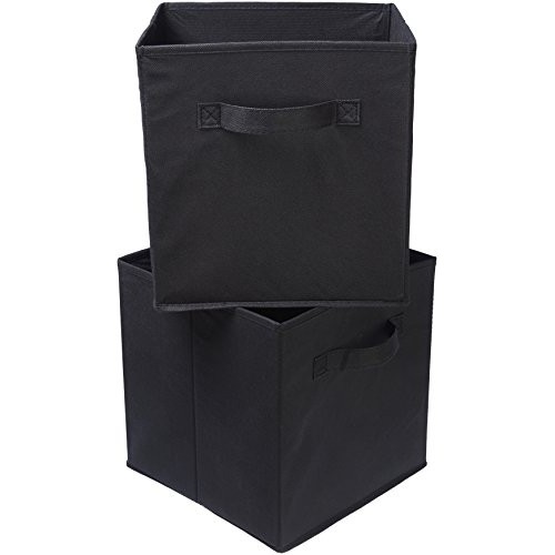 AmazonBasics Foldable Storage Bins Cubes Organizer, 6-Pack, Black