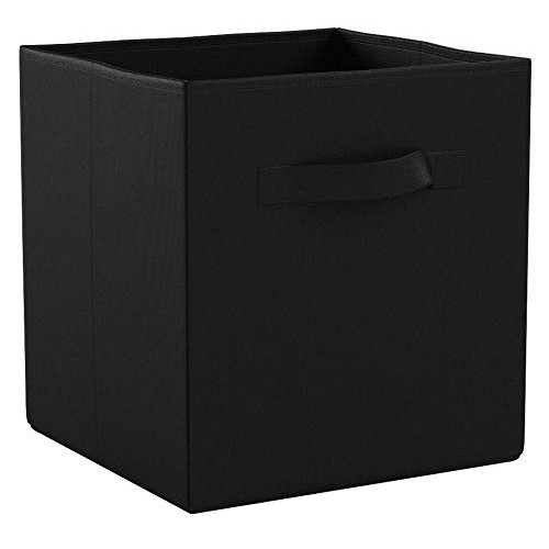 AmazonBasics Foldable Storage Bins Cubes Organizer, 6-Pack, Black