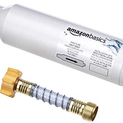 AmazonBasics Inline Water Filter with Flexible Hose Protector