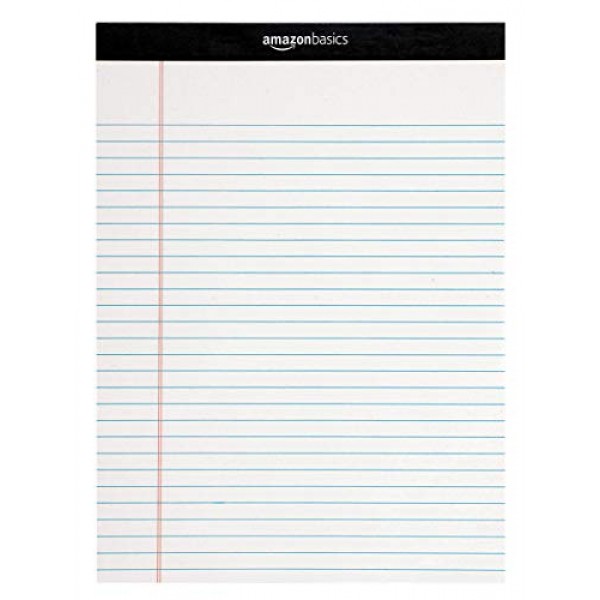 AmazonBasics Legal/Wide Ruled 8-1/2 by 11-3/4 Legal Pad - White 5...