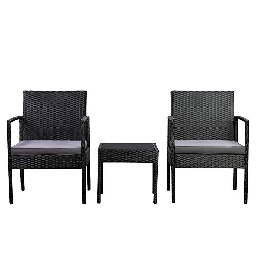 AmazonBasics Outdoor Patio Garden Faux Wicker Rattan Chair Convers...