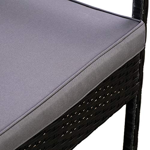 AmazonBasics Outdoor Patio Garden Faux Wicker Rattan Chair Convers...