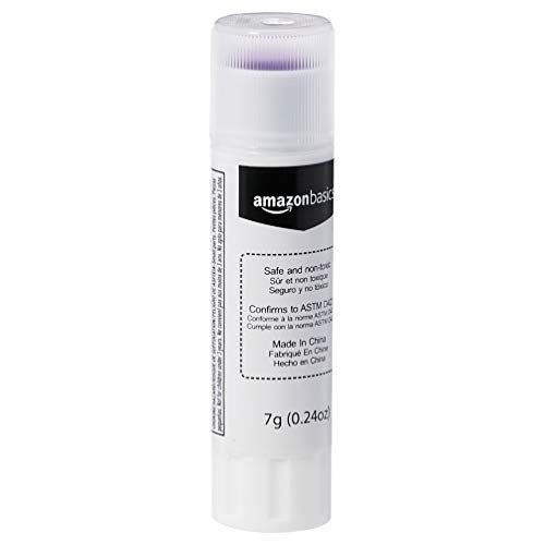 AmazonBasics Purple Washable School Glue Sticks, Dries Clear, 0.24...