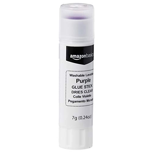 AmazonBasics Purple Washable School Glue Sticks, Dries Clear, 0.24...