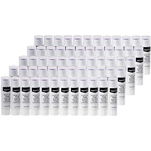 AmazonBasics Purple Washable School Glue Sticks, Dries Clear, 0.24...