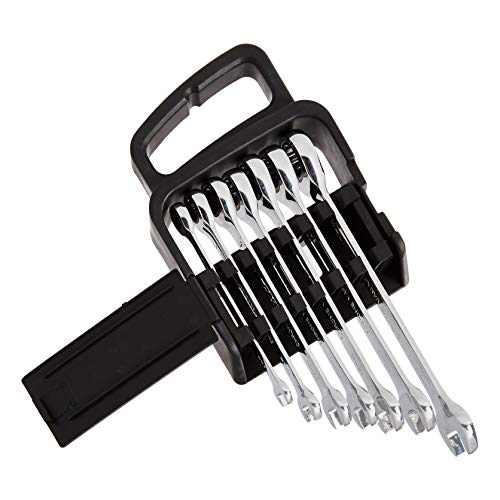 AmazonBasics Ratcheting Combination Wrench Set - Metric, 7-Piece