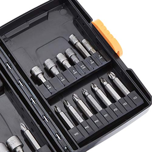 AmazonBasics Screwdriver and Nut Driver Bit Set - 48-Piece, Chrome...