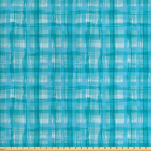 Ambesonne Abstract Fabric by The Yard, Marine Style Hand Drawn Bru...