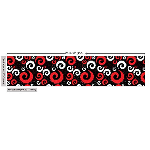 Ambesonne Abstract Fabric by The Yard, Modern Pattern with Swirl S...