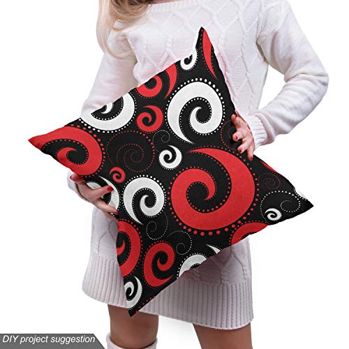 Ambesonne Abstract Fabric by The Yard, Modern Pattern with Swirl S...