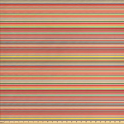 Ambesonne Abstract Fabric by The Yard, Vivid Horizontal Colorful S...