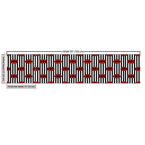 Ambesonne Abstract Woman Fabric by The Yard, Vertically Aligned St...