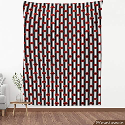 Ambesonne Abstract Woman Fabric by The Yard, Vertically Aligned St...
