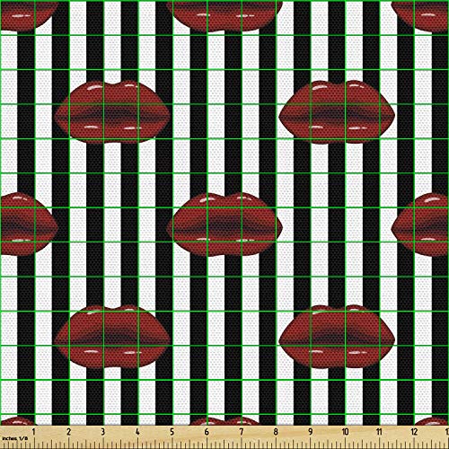 Ambesonne Abstract Woman Fabric by The Yard, Vertically Aligned St...