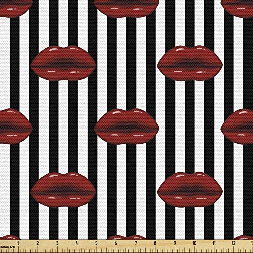 Ambesonne Abstract Woman Fabric by The Yard, Vertically Aligned St...