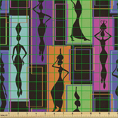 Ambesonne African Fabric by The Yard, Colorful Abstract Geometric ...
