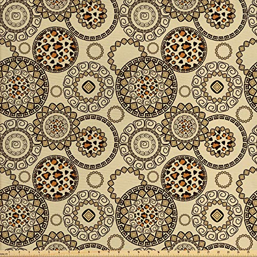 Ambesonne Animal Print Fabric by The Yard, Safari Pattern Cheetah ...