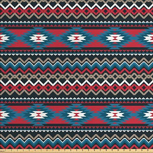 Ambesonne Antique Fabric by The Yard, Primitive Style Folkloric St...