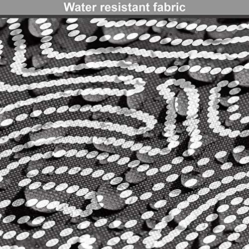 Ambesonne Black and White Fabric by The Yard, Monochromatic Illust...