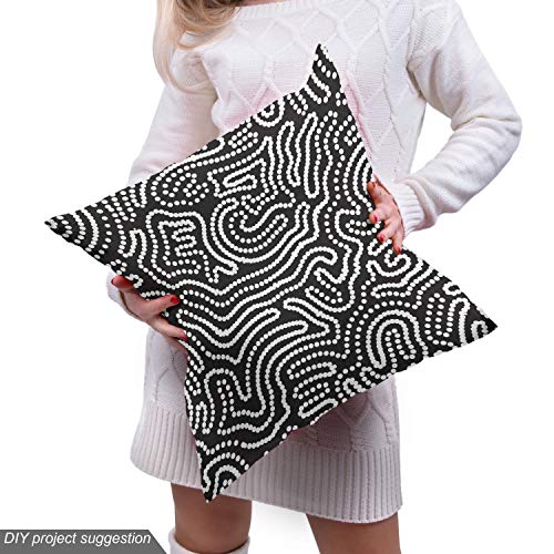 Ambesonne Black and White Fabric by The Yard, Monochromatic Illust...