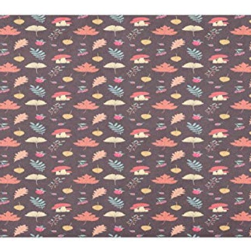 Ambesonne Botanical Doormat, Cartoonish Forest Pattern of Mushroom...
