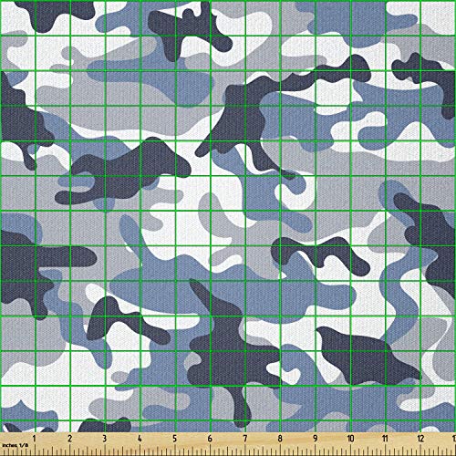 Ambesonne Camouflage Fabric by The Yard, Illustration Abstract Sof...