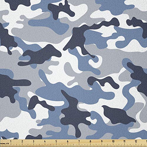 Ambesonne Camouflage Fabric by The Yard, Illustration Abstract Sof...