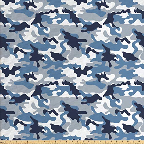 Ambesonne Camouflage Fabric by The Yard, Illustration Abstract Sof...